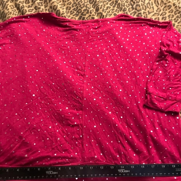 Cathy Daniel’s size large pink 3/4 sleeve tee silver bling, oversized - Picture 8 of 12